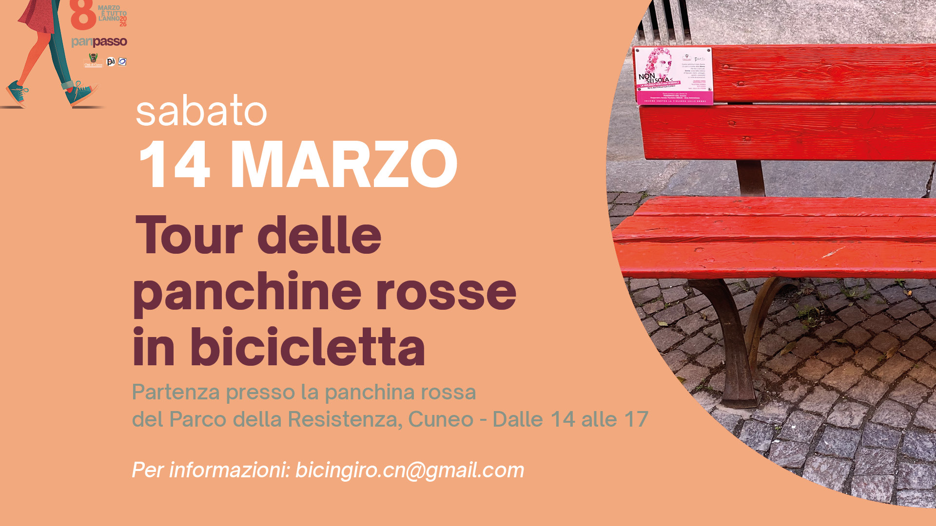 Tour delle panchine rosse in bicicletta