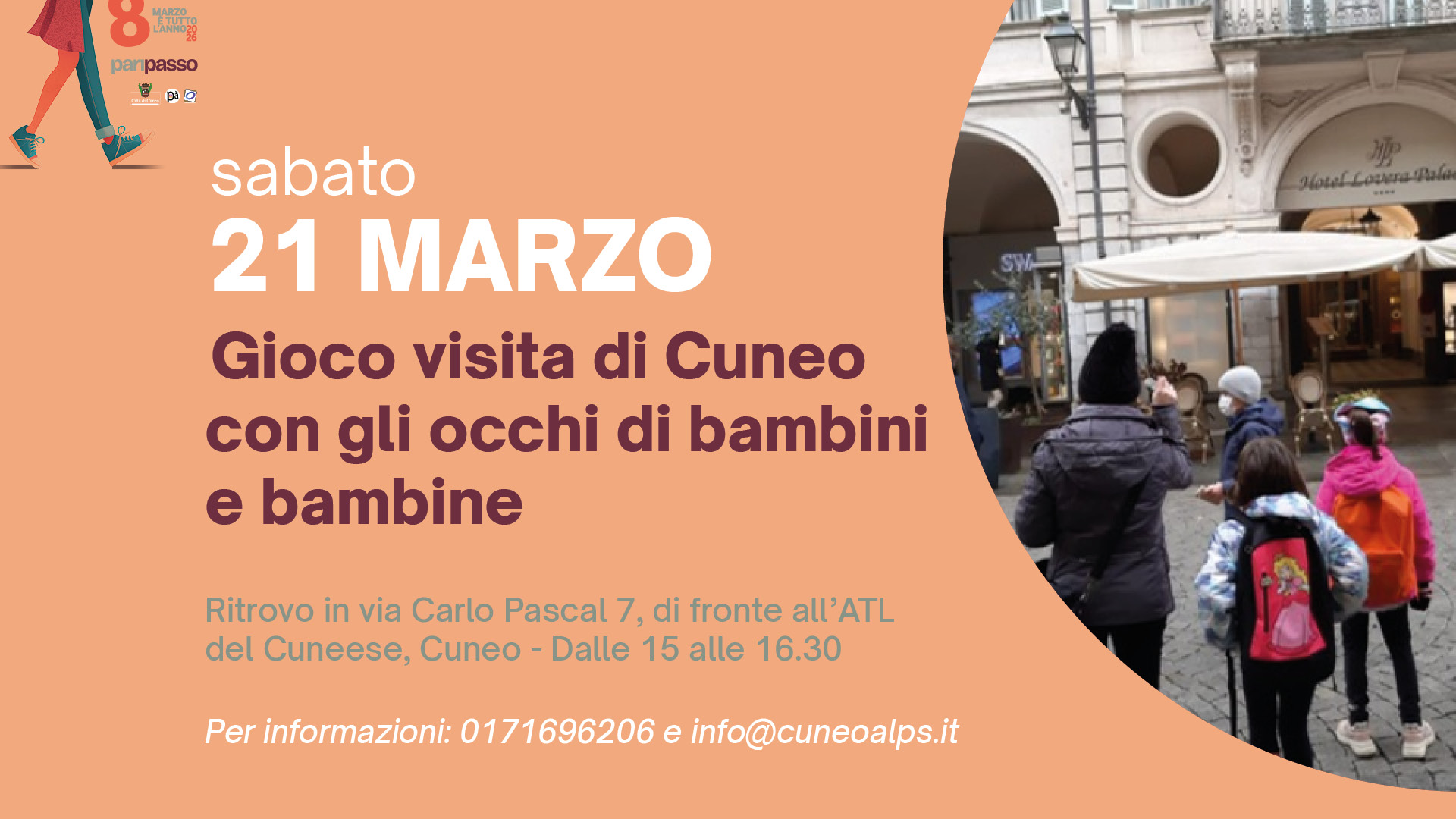 Gioco visita di Cuneo con gli occhi di bambini e bambine