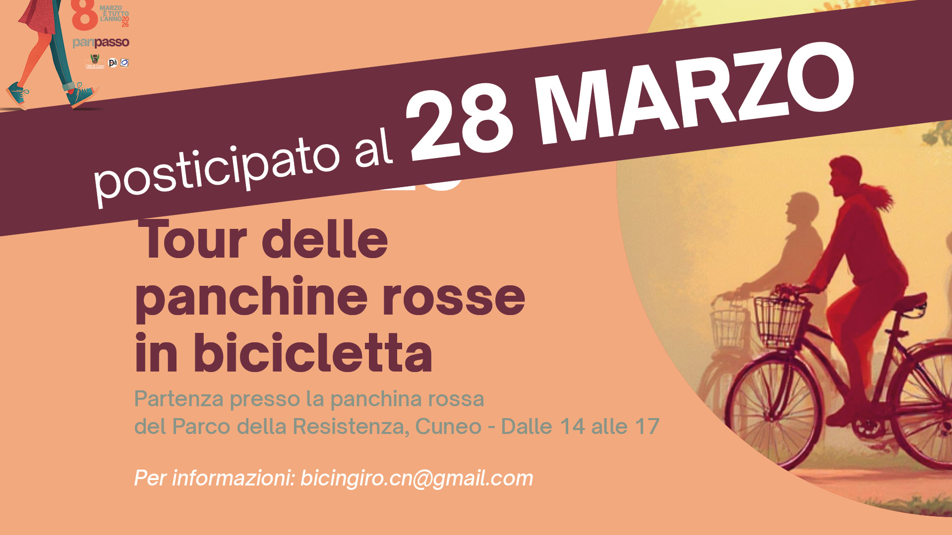Tour delle panchine rosse in bicicletta